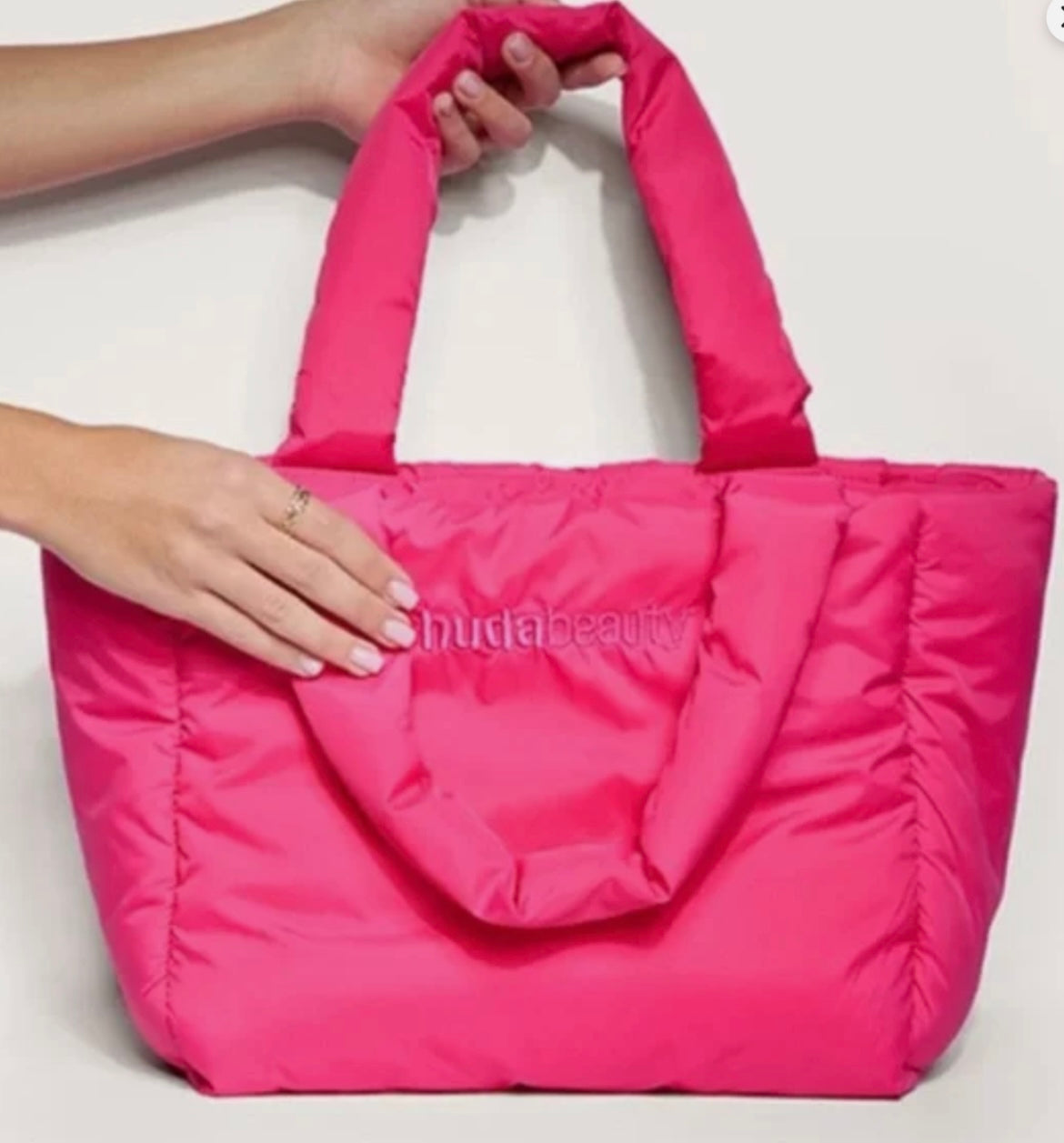 Huda Beauty Neon Pink Tote Bag
