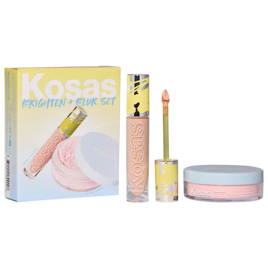 Kosas Brighten & Blur Set - Color Corrector + Loose Setting Powder Face Set