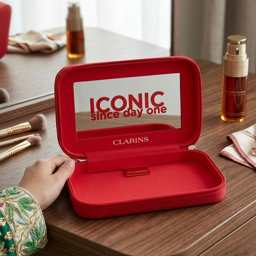 Clarins Red Hard Bag