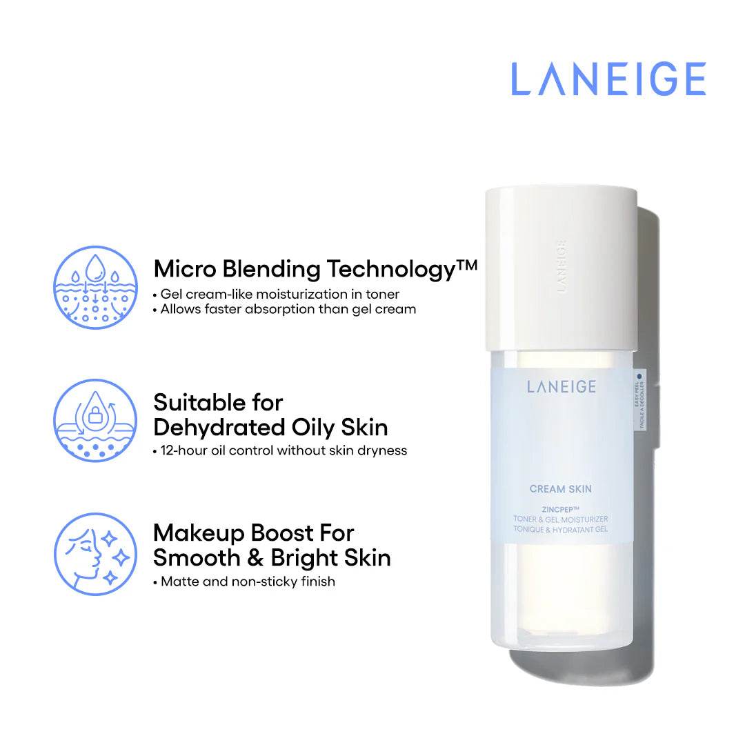 Mini LANEIGE - Cream Skin Zincpep™ Toner & Gel Moisturizer - 25ml