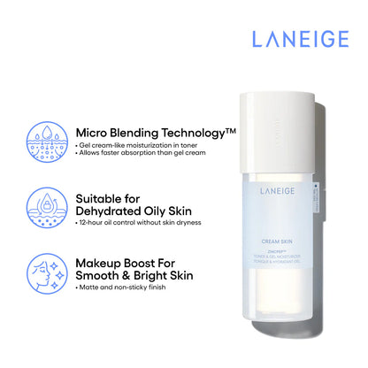 Mini LANEIGE - Cream Skin Zincpep™ Toner & Gel Moisturizer - 25ml