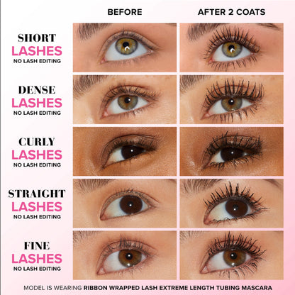 Travel Size Too Faced Ribbon Wrapped Lash Extreme Length Tubing Mascara